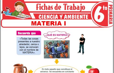 Materia I Para Sexto De Primaria Fichas De Trabajo