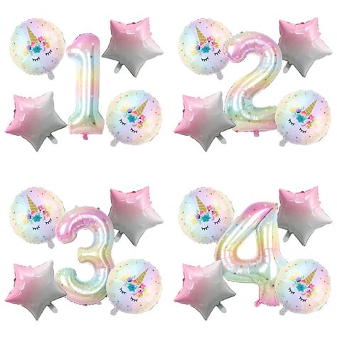 Set Einhorn Luftballons Einhorn Geburtstags Feier Dekorationen F R M