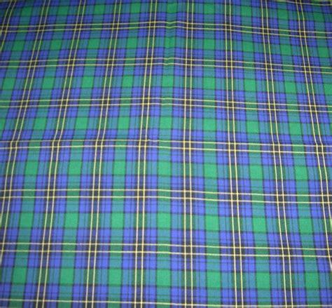 Vintage Cotton Tartan Plaid Fabric Blue Green by SewingDesigns