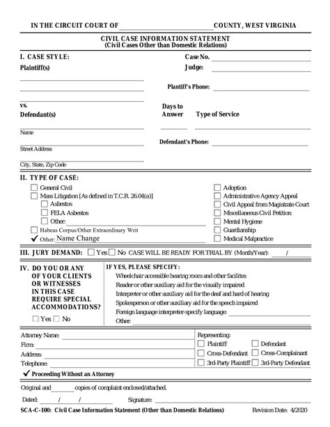 Free West Virginia Name Change Forms Pdf Eforms