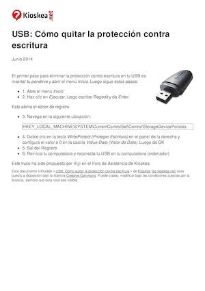 Calaméo USB Cómo Quitar La Protección Contra Escritura