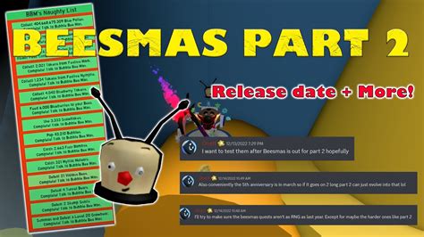 Beesmas Part Release Date New Features Bee Swarm Simulator Youtube