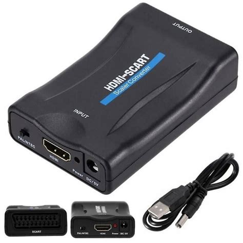 Hdmi Till Scart Adapter Hd Video Audio Slap Up Converter Usb Kabel Tv