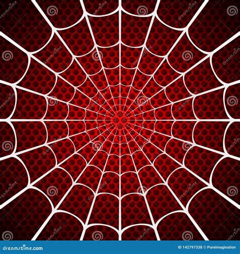 White Spider Web on Red Background Stock Vector - Illustration of fear ...