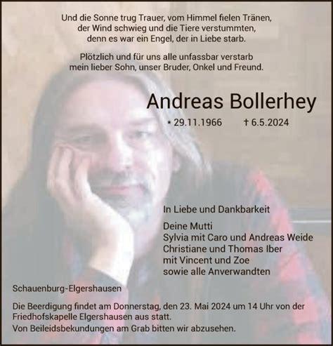 Traueranzeigen Von Andreas Bollerhey Trauer HNA De