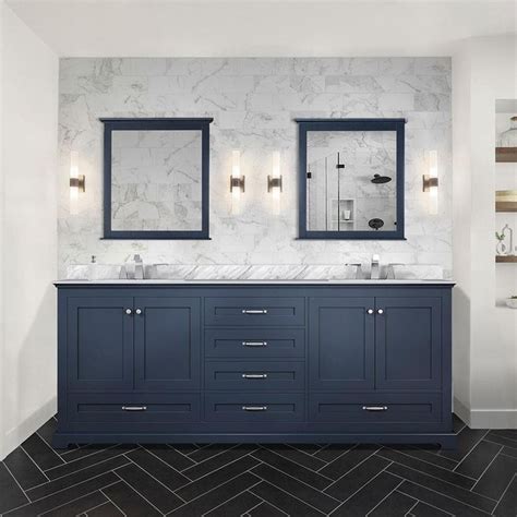 Lexora Dukes In W X In D Navy Blue Double Bath Vanity And