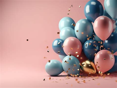 Premium AI Image | A bunch of balloons with gold glitter