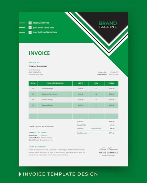 Premium Vector Creative And Modern Business Invoice Design With Price