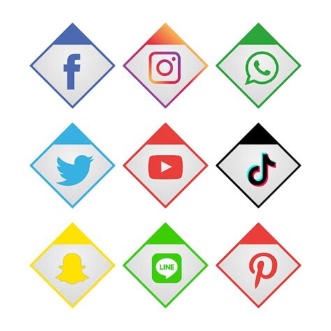 Premium Vector Social Media Icons Set Logo Vector Illustrator