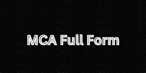 mca full form master  computer applications