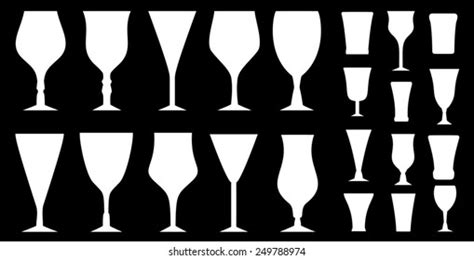 Vector Illustrations Set Silhouette Glass Glasses Stock Vector Royalty Free 248729656