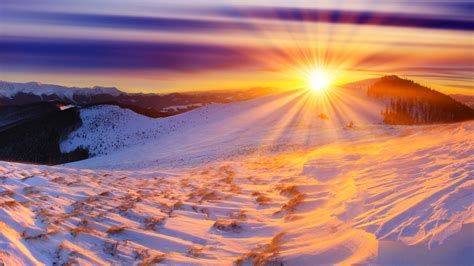 Beautiful Nature Images And Wallpapers: Snow Mountain Sunrise ...