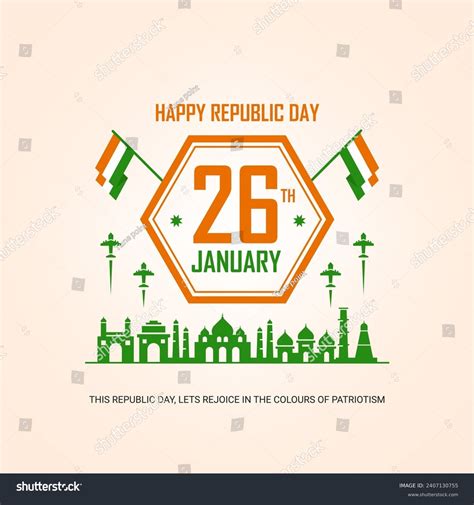 26 January Indian Flag India Gate Stock Vector (Royalty Free ...