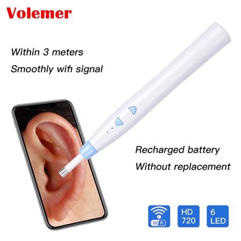 Volemer F180 WIFI Ear Endoscope HD 720P Wireless 5 5mm Visual Ear Spoon