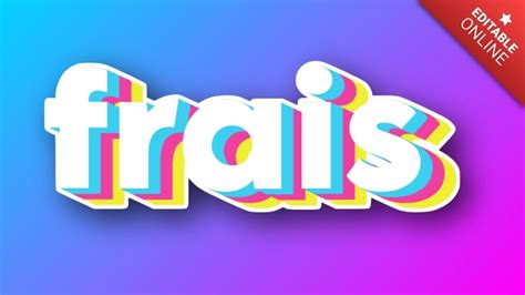 frais  blue yellow pink text effect generator