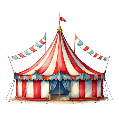 Beautiful Circus Tent Watercolor Carnival Clipart Illustration Stock Illustration - Illustration ...