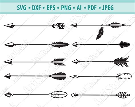 Crossed Arrows Svg Boho Arrow Svg Decorative Arrows Arrow Cut File