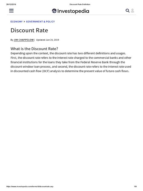 Discount Rate Definition Explained Pdf Federal Reserve Discount