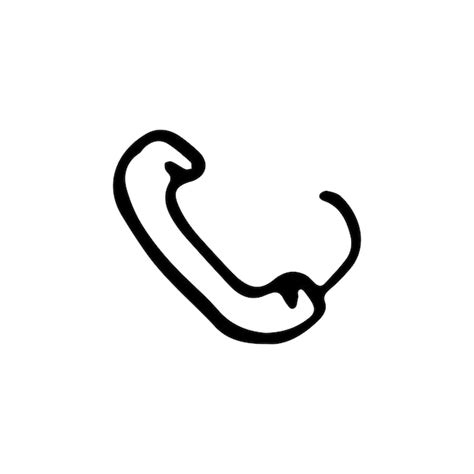 Icono de doodle de teléfono handdrawn boceto negro dibujado a mano