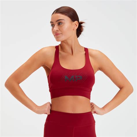 Mp Womens Sports Bra Dark Red Myprotein