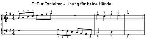 G Dur Tonleiter Für Klavier Mit Einfachen Übungen E Piano Test