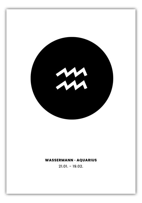 Poster Sternzeichen Wassermann Symboln Motivisso