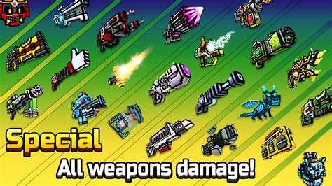 Pixel Gun 3d All Special Weapons Shots Damage Test Reloading Speed Youtube