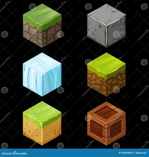 Game Block Isometric Landscape Cube Land And Grass Vector Illustration 78979920