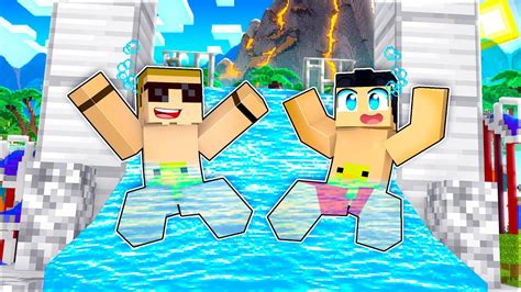 Notre Parc Aquatique Dans Minecraft Avec Furious Jumper Youtube