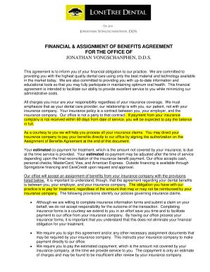 Fillable Online FINANCIAL ASSIGNMENT OF BENEFITS AGREEMENT Fax Email