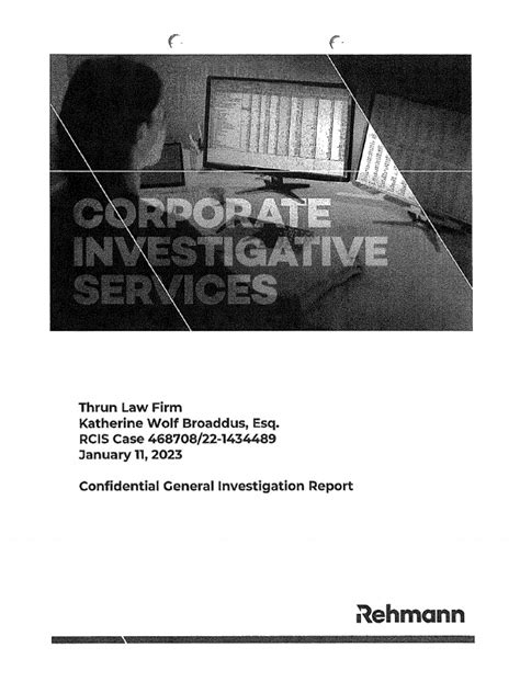 Rehmann Investigator Report Tom Berriman Pdf