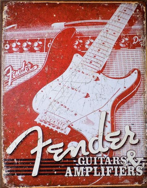 Plaque métal vintage FENDER guitar amplifiers TOFMOBILE Plaque