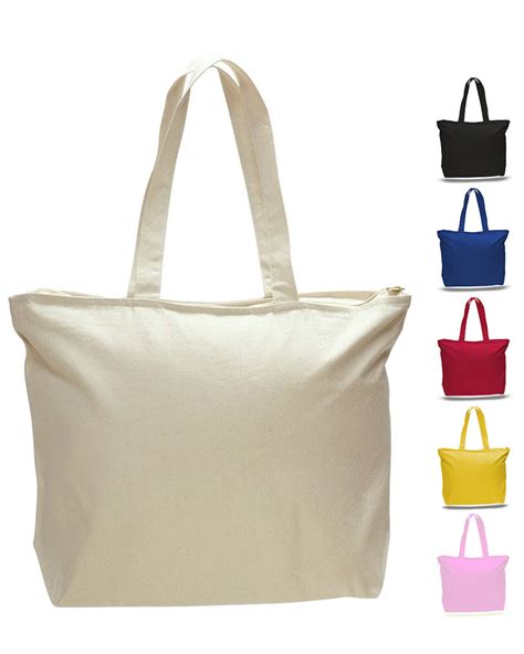 Canvas Tote Bags with Zipper, Heavy Canvas Zippered Tote Bag