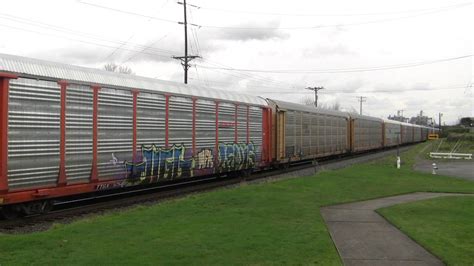 Bnsf Leads Autoracks Old Town Tacoma Wa W Canon Hf Youtube