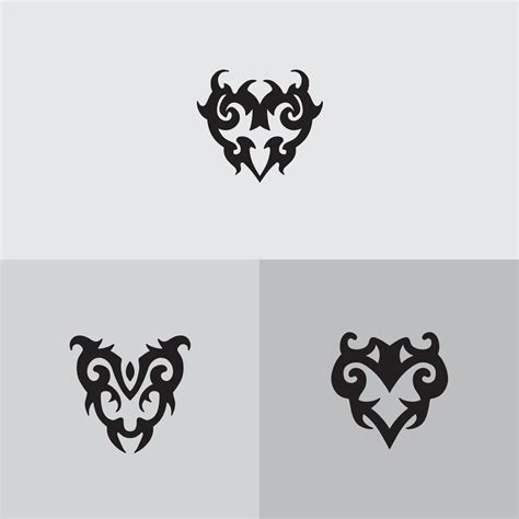 black heart tribal tattoo logo 16894657 Vector Art at Vecteezy