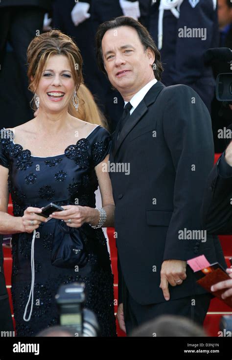 Us American Actor Tom Hanks And His Wife Rita Wilson Arrive At The