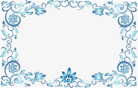 Vector Blue Leaves Border PNG Images Blue Vector Border Vector Leaf