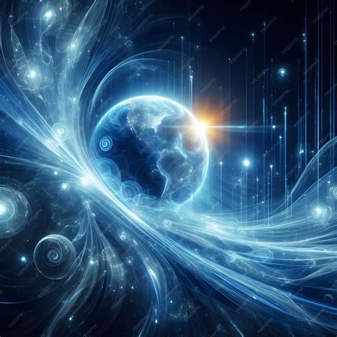 Premium Photo | Blue power flows and light modern solar power glass