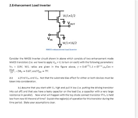 2 Enhancement Load Inverter W L 2 2 VOUT VIN W L 16 2 Chegg