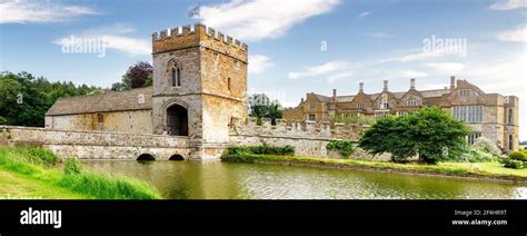 Panoramic View Of Broughton Castle Near Banbury Oxfordshire Showing