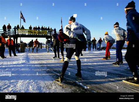 The Elfstedentocht 200 Kilometer Kilometre Ice Skating Race Along The