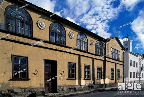 Traditional architecture from the 19th century, old town of Viljandi ...