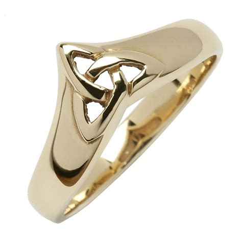 Celtic Trinity Knot Yellow Gold Wishbone Ring - Rings from Ireland