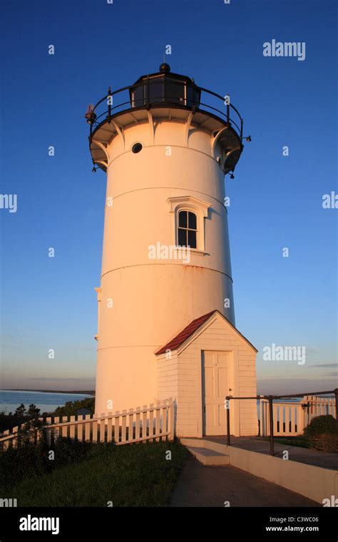 The Nobska Point Lighthouse Tower In Early Morning Light Woods Hole