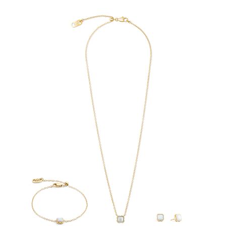 Birthstone April Necklace White Quartz Gold – COEUR DE LION (UK-WORLD)