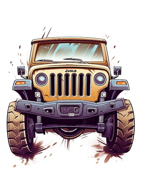 Premium Ai Image A Cartoon Image Of A Yellow Jeep