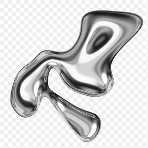 Download premium png of 3D liquid metal shape png sticker, abstract ...