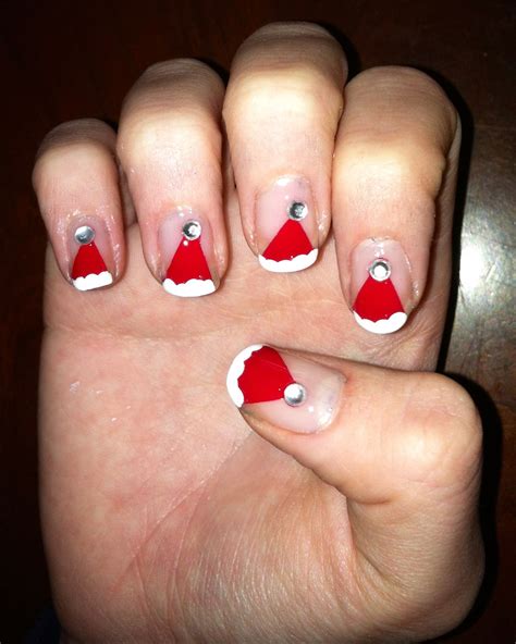 Santa Hat Nails