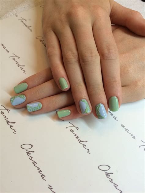 Cnd Shellac Mint Convertible And Creekside Pretty Nail Designs Nail Art Nails