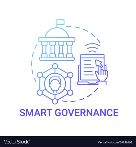 Smart Governance Gradient Blue Concept Icon Vector Image